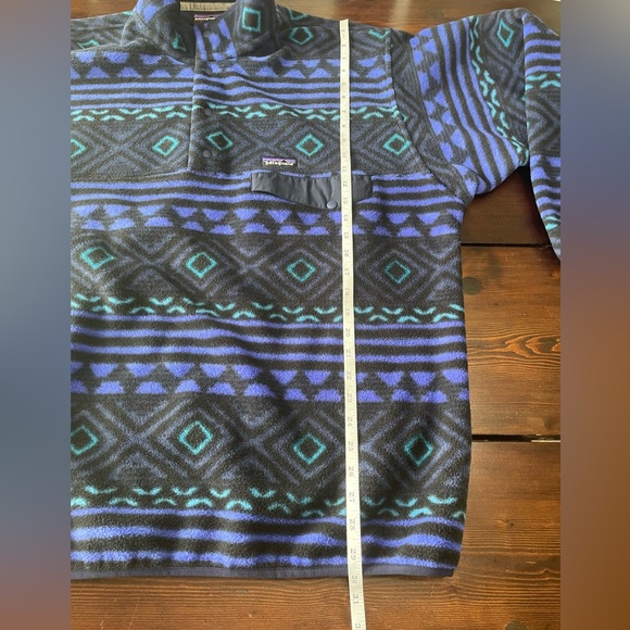 Vintage Patagonia Synchilla Fleece Aztec Southwestern Blue Purple XL Snap-T EUC - Picture 9 of 11
